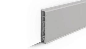 Напольный плинтус Идеал Дюра Прямоугольный 002 Светло-Серый 2200мм/80мм/16мм, 1 м.п.